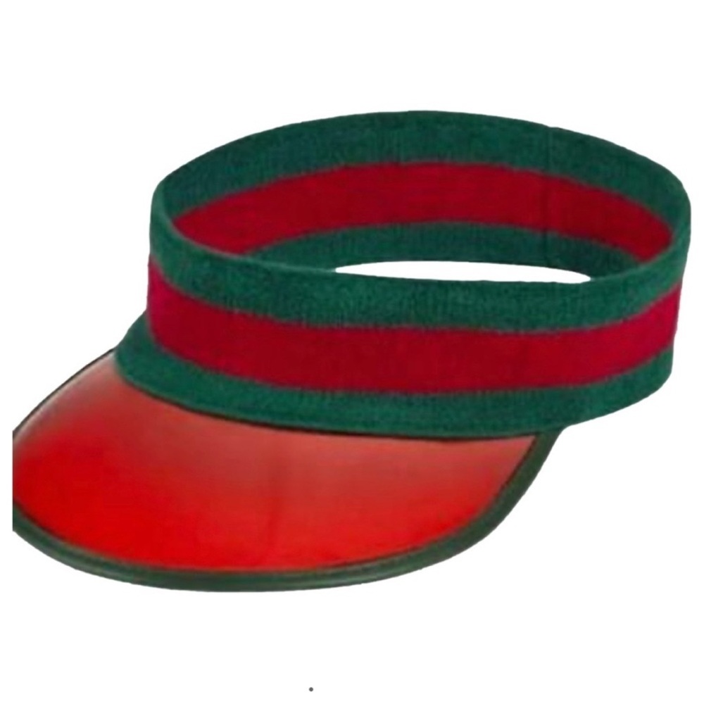 NWT Gucci Green and Red Striped Visor